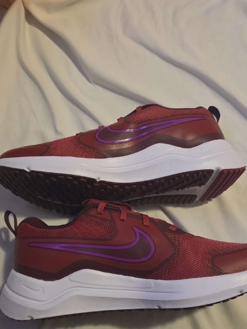 Nike Maroon Running Shoe with Pink Swoosh